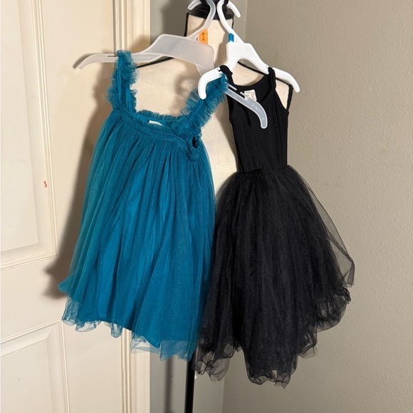 Elegant Kids Casual Dresses in Teal and Black - Picture 1 of 7